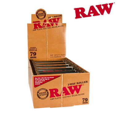 RAW HEMP PLASTIC ADJUSTABLE CIGARETTE ROLLING MACHINES 79MM, BOX/12