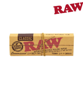 RAW CLASSIC NATURAL CONNOISSEUR PAPERS 1 1/4" with Tips