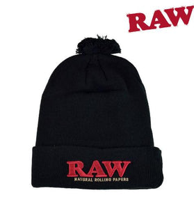 RAW POM HAT BLACK