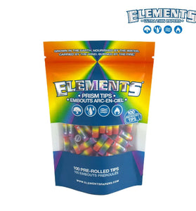 ELEMENTS PRISM PRE-ROLLED UNBLEACHED TIPS, BAG/100