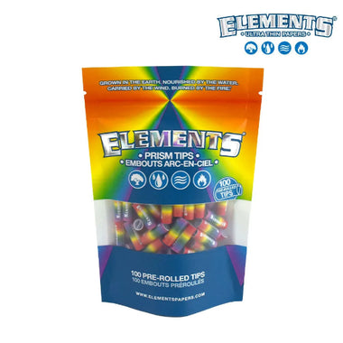 ELEMENTS PRISM PRE-ROLLED UNBLEACHED TIPS, BAG/100