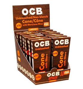 OCB Virgin Unbleached Cones King Size 10 Pack