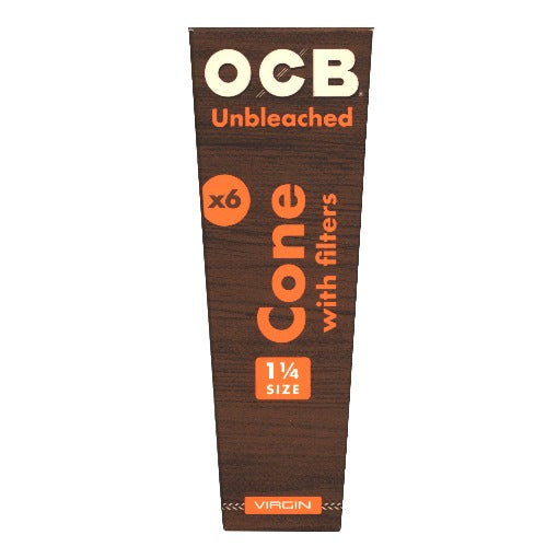 OCB Unbleached 6 Pack 1 1/4 Cones