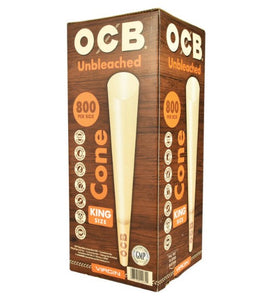 OCB Unbleached King Size Bulk Cones 800 Per Box