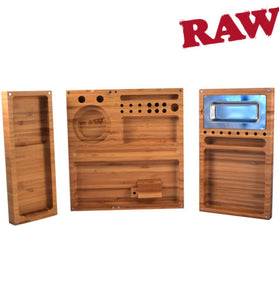 RAW Triple Flip Bamboo Magnetic Rolling Tray