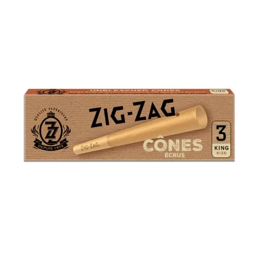 Zig Zag Unbleached King Size Cones 3 Pack