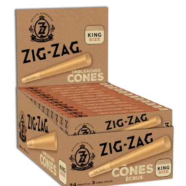 Zig Zag Unbleached King Size Cones 3 Pack