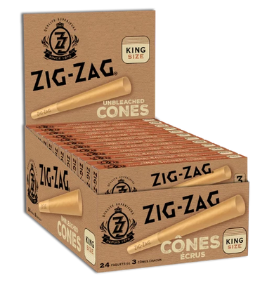 Zig Zag Unbleached King Size Cones 3 Pack