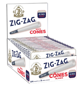 Zig Zag White King Size Cones 3 Pack