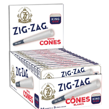 Zig Zag White King Size Cones 3 Pack