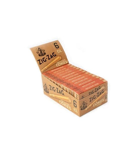 Zig Zag Unbleached 1 1/4 6 Pack Cones