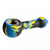 LIT 4" Silicone Hand Pipe with Glass Insert Blue-Black-Yellow - We Roll With It