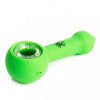 LIT 4" Silicone Hand Pipe with Glass Insert Green - We Roll With It