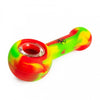 LIT 4" Silicone Hand Pipe with Glass Insert - Rasta - We Roll With It