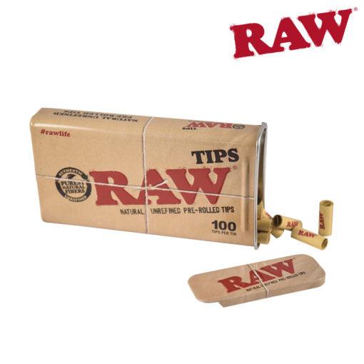 RAW Tips Pre-Rolled in METAL REUSABLE TIN - We Roll With It