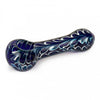 Red Eye Glass 4.5" Blue Paisley Hand Pipe White and Teal Accents - We Roll With It