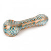 Red Eye Glass 4.5" White Paisley Hand Pipe Orange and Teal Accents - We Roll With It