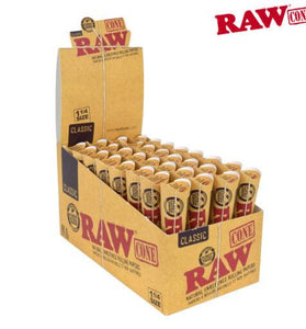 RAW 6 Pack FULL DISPLAY 1 1/4 Classic Pre-Rolled Cones - We Roll With It