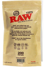 RAW Tips Pre-Rolled Unbleached Bag of 200 - We Roll With It