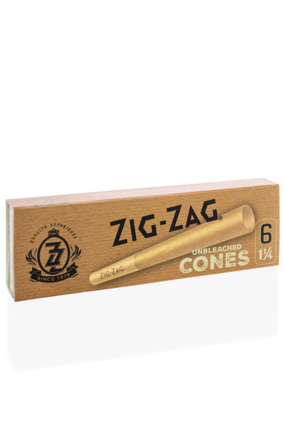Zig Zag Unbleached 1 1/4 6 Pack Cones
